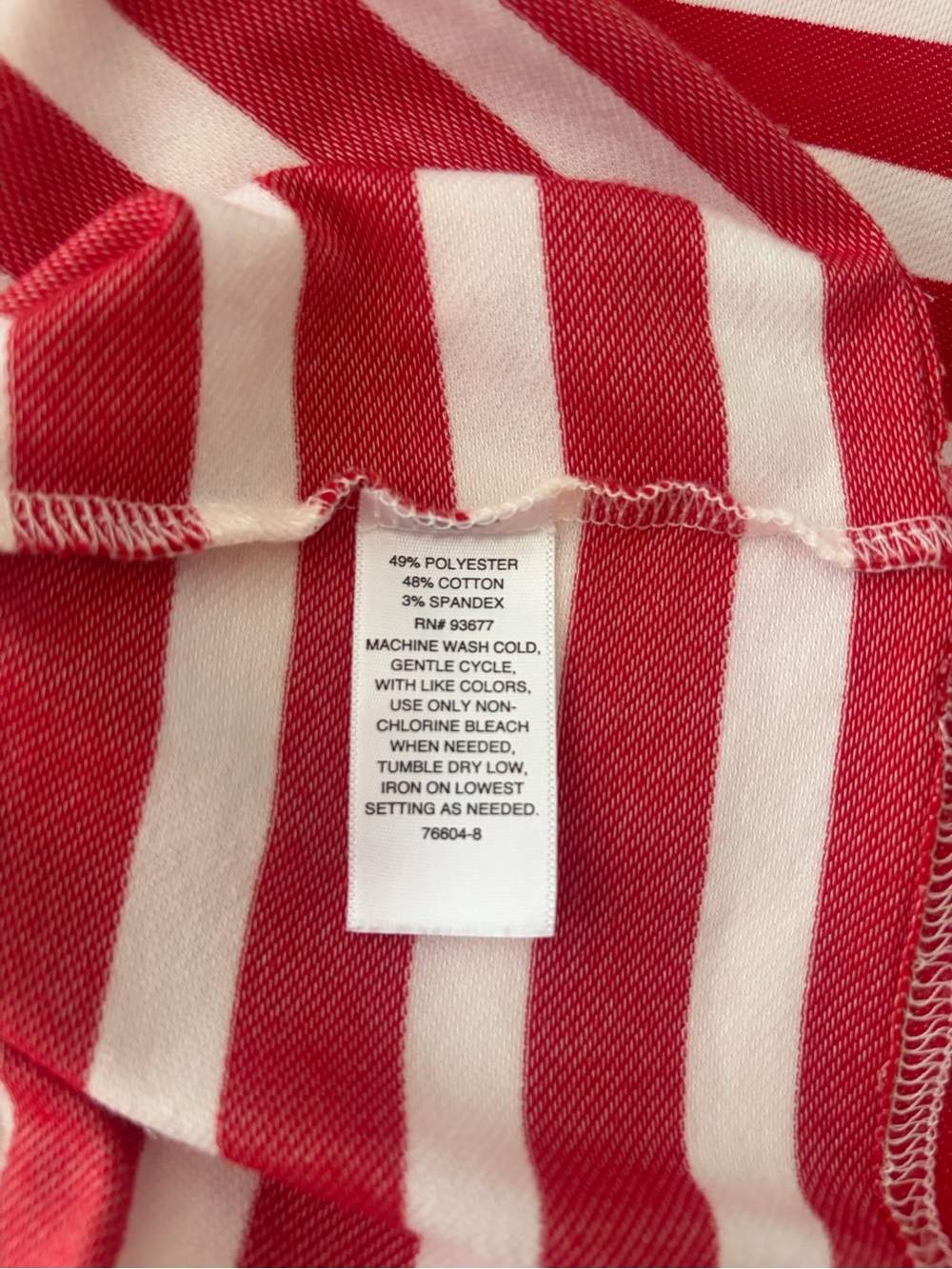 Liz Claiborne Red and Cream Striped Tee - Picture 5 of 5